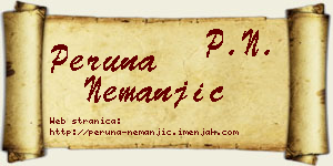Peruna Nemanjić vizit kartica